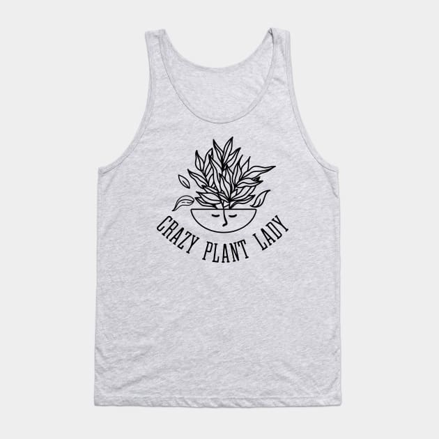 Crazy Plant Lady - Leafy Houseplant Tank Top by Whimsical Frank